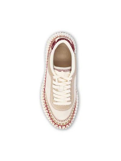 Chloé Nama Textured-sole Lace-up Sneakers In Multi