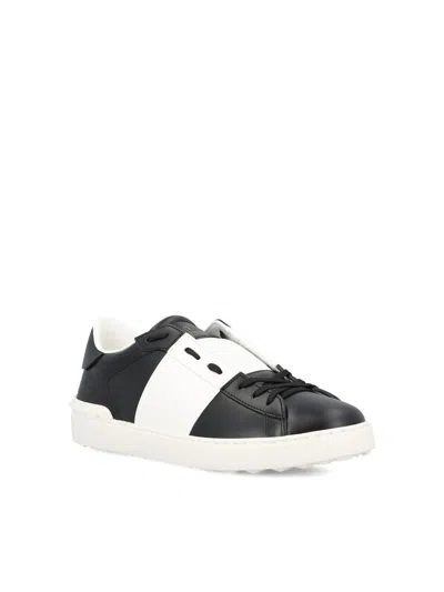 Valentino Open Low-top Sneakers Rubber Sole In Black