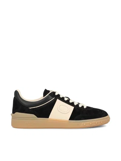 Valentino Garavani Upvillage Low Top Trainer In Split Leather And Calfskin Nappa Leather In Multi
