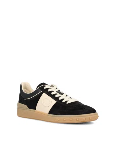 Valentino Garavani Upvillage Low Top Trainer In Split Leather And Calfskin Nappa Leather In Multi