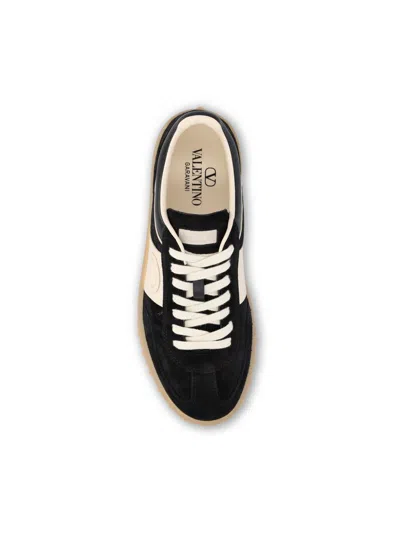 Valentino Garavani Upvillage Low Top Trainer In Split Leather And Calfskin Nappa Leather In Multi