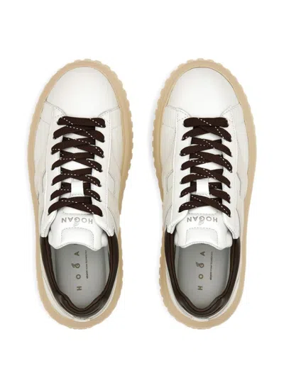 Hogan H-stripes Nappa Leather Sneakers In White