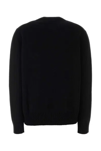 Givenchy Wool Blend Crew Neck Sweater With Ribbed Cuffs And Hem In Black