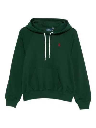 Polo Ralph Lauren Cozy Fleece Hoodie Drawstring Style In Green