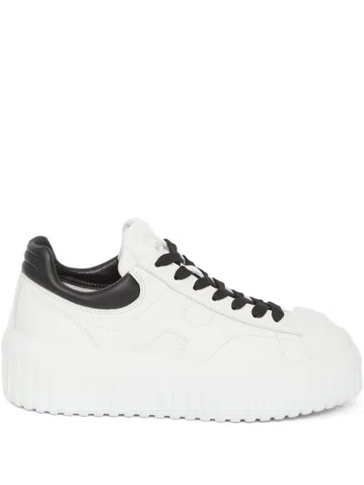 Hogan Low-top H-stripes Leather Sneakers In White