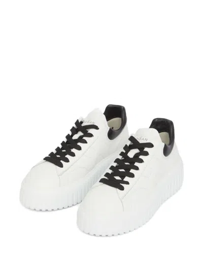Hogan Low-top H-stripes Leather Sneakers In White