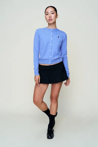 Danielle Guizio Ny June Relaxed Wool Cardigan In Blue
