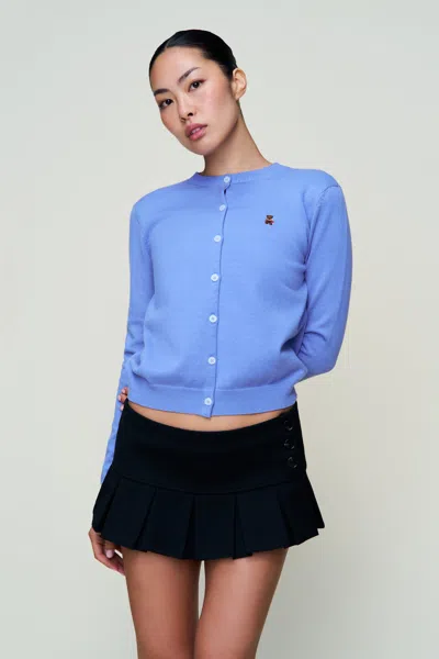 Danielle Guizio Ny June Relaxed Wool Cardigan In Blue