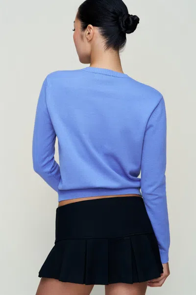 Danielle Guizio Ny June Relaxed Wool Cardigan In Blue