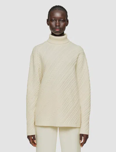 Joseph Cable Knit Wool Jumper In Yellow