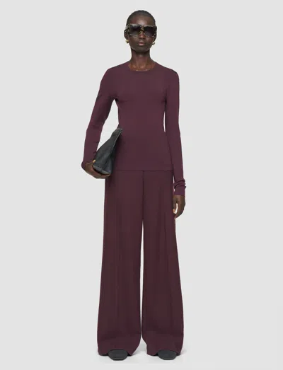 Joseph Long-sleeve Round-neck Sweater In Purple