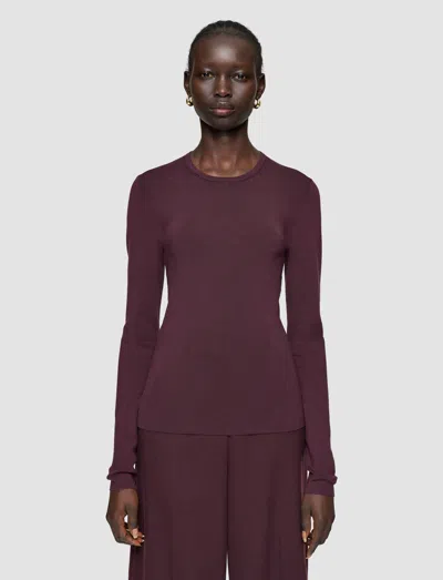 Joseph Long-sleeve Round-neck Sweater In Purple