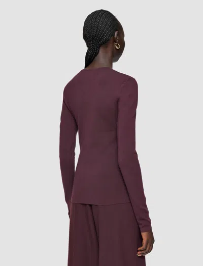 Joseph Long-sleeve Round-neck Sweater In Purple