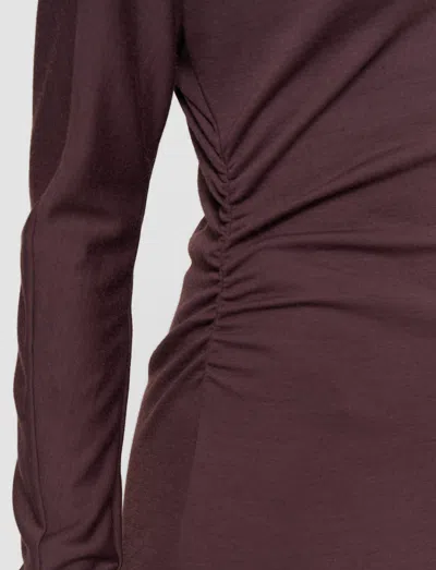 Joseph Wool Jersey V Neck Top In Brown
