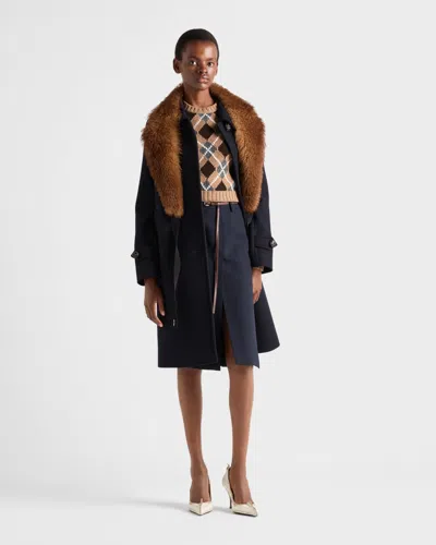 Prada Crew Neck Sweater In Brown