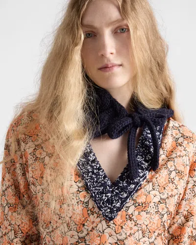 Prada Printed Georgette Dress In Neutral