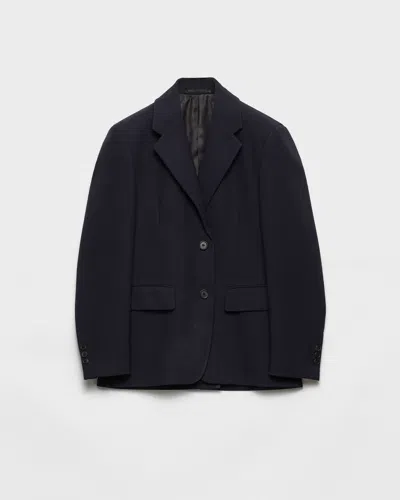 Prada Single-breasted Jacket In Straw In Black