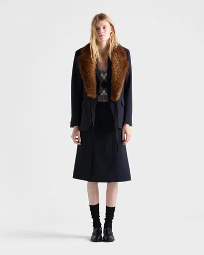 Prada Single-breasted Jacket In Straw In Black