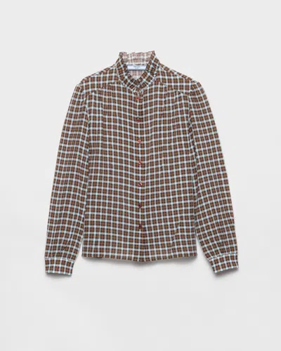 Prada Silk Georgette Button-front Blouse In Multi