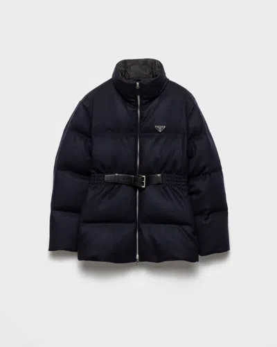 Prada Loden Down Jacket In Blue