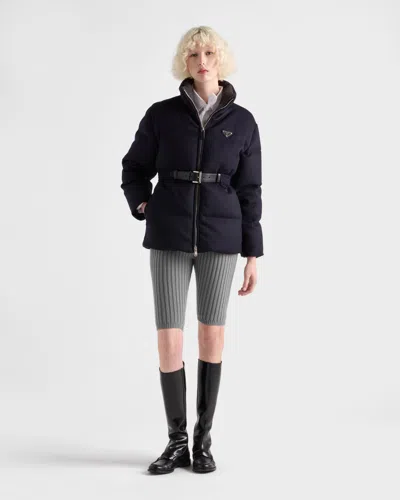 Prada Loden Down Jacket In Blue