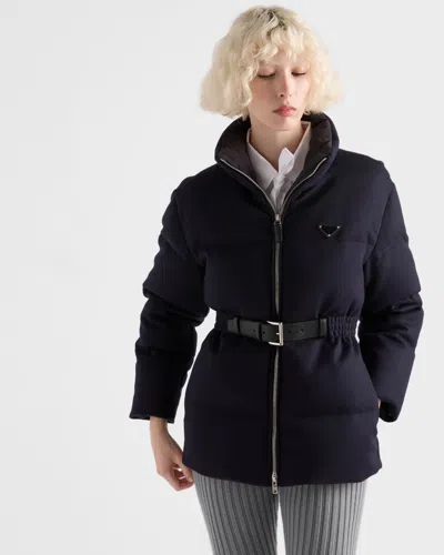 Prada Loden Down Jacket In Blue