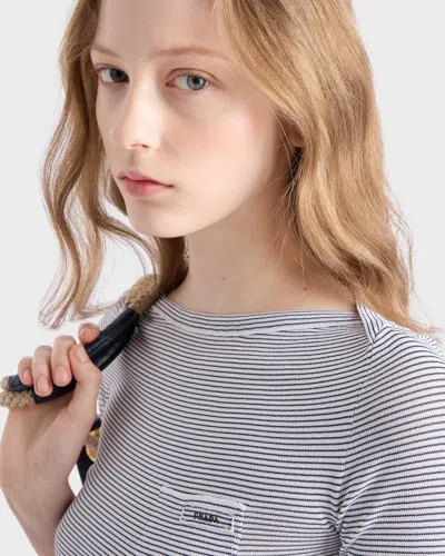 Prada Viscose Boat Neck Sweater In Gray