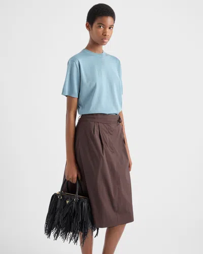 Prada Cotton Short-sleeve Sweater In Blue