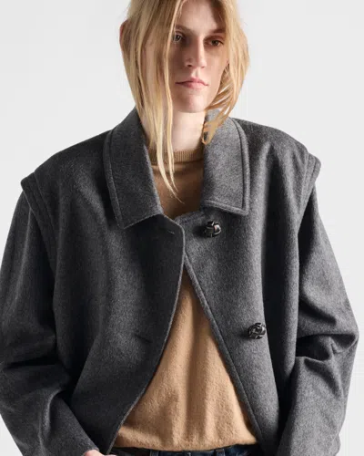 Prada Crew Neck Cashmere Sweater In Neutral