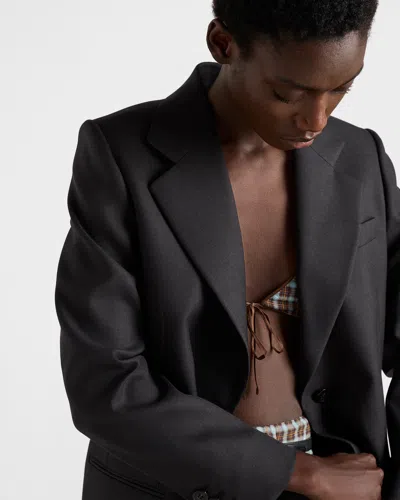 Prada Wool Gabardine Single-breasted Blazer In Black