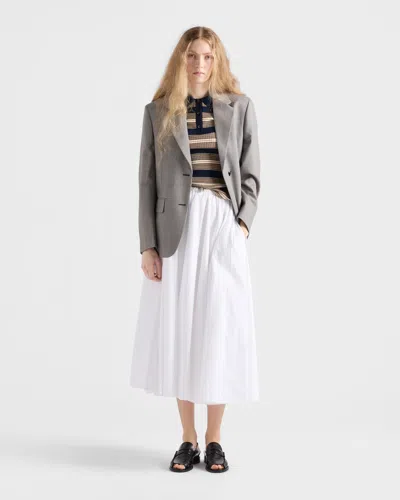 Prada Grisaglia Check Single-breasted Blazer Jacket In Gray