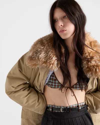 Prada Checked Georgette Bra In Multi