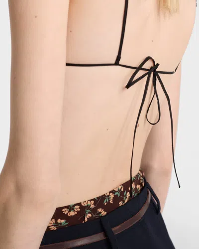 Prada Floral Print Georgette Bra In Multi