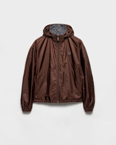 Prada Reversible Re-nylon Jacket In Brown