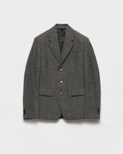 Prada Single-breasted Wool Jacket In Gray