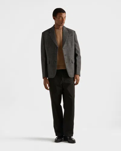 Prada Single-breasted Wool Jacket In Gray