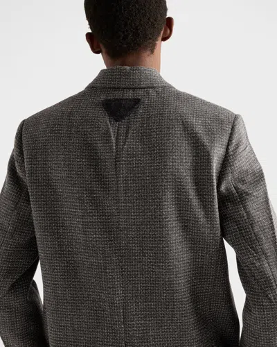 Prada Single-breasted Wool Jacket In Gray