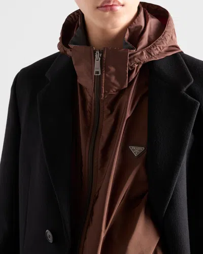 Prada Reversible Re-nylon Jacket In Brown