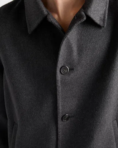 Prada Button Double Knit Jacket In Gray