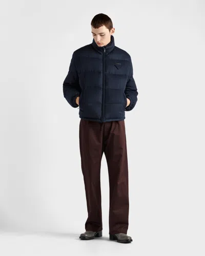 Prada Piumino In Re-nylon Blu Navy Uomo In Blue