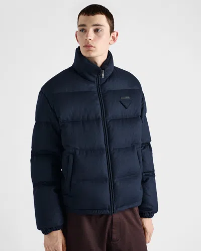 Prada Piumino In Re-nylon Blu Navy Uomo In Blue