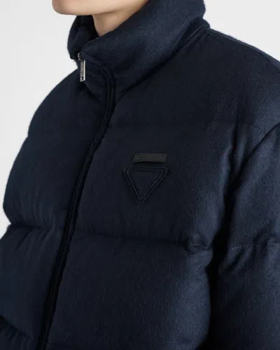 Prada Piumino In Re-nylon Blu Navy Uomo In Blue