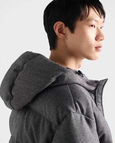 Prada Men's Chevron Down Jacket In Gray