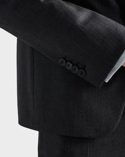 Prada Single-breasted Dress In Anthracite Gray Wool And Cashmere In Gray