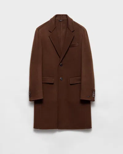 Prada Doppelreihige Jacke Aus Kaschmir In Brown