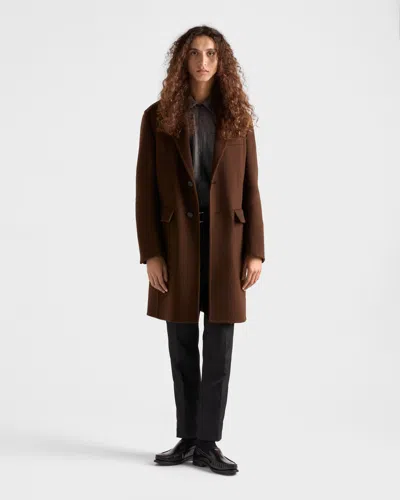 Prada Doppelreihige Jacke Aus Kaschmir In Brown