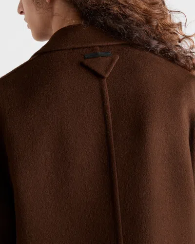 Prada Doppelreihige Jacke Aus Kaschmir In Brown