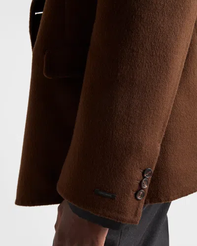 Prada Doppelreihige Jacke Aus Kaschmir In Brown