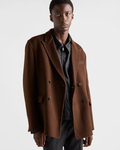 Prada Doppelreihige Jacke Aus Kaschmir In Brown