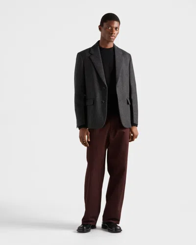 Prada Blue Cashmere Sweater In Black